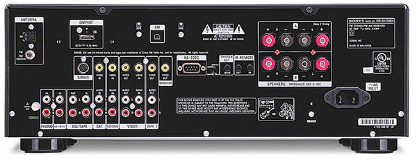 Back of example tuner showing XM port