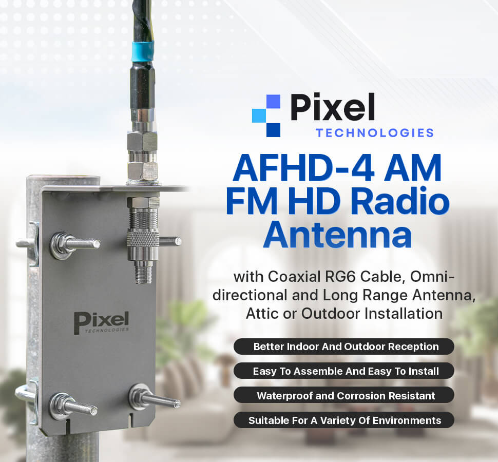 AFHD4 AM FM Long Range Antenna with 4 FT Mast